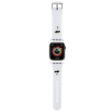 Pasek Karl Lagerfeld 3D Rubber Karl&Choupette Heads na Apple Watch 42/ 44/ 45/ 49mm - biały Pasek Karl Lagerfeld 3D Rubber Karl&Choupette Heads na Apple Watch 42/ 44/ 45/ 49mm - biały