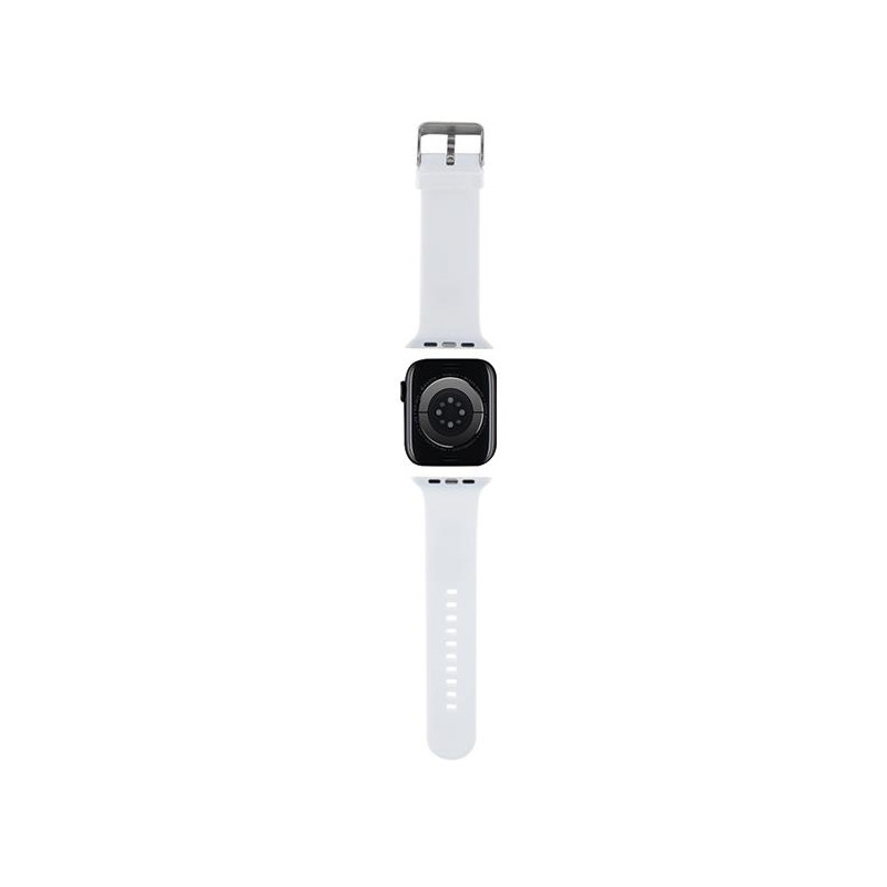Pasek Karl Lagerfeld 3D Rubber Karl&Choupette Heads na Apple Watch 42/ 44/ 45/ 49mm - biały