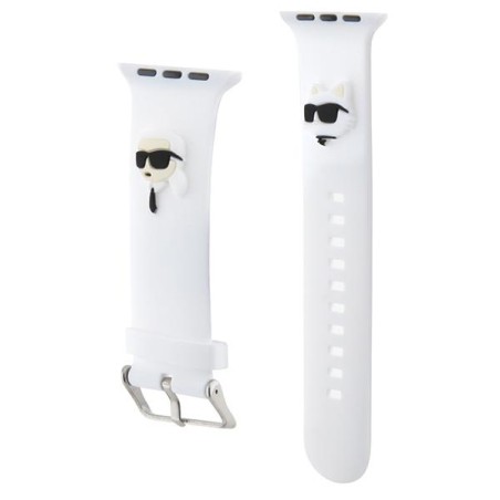 Pasek Karl Lagerfeld 3D Rubber Karl&Choupette Heads na Apple Watch 42/ 44/ 45/ 49mm - biały Pasek Karl Lagerfeld 3D Rubber Karl&Choupette Heads na Apple Watch 42/ 44/ 45/ 49mm - biały