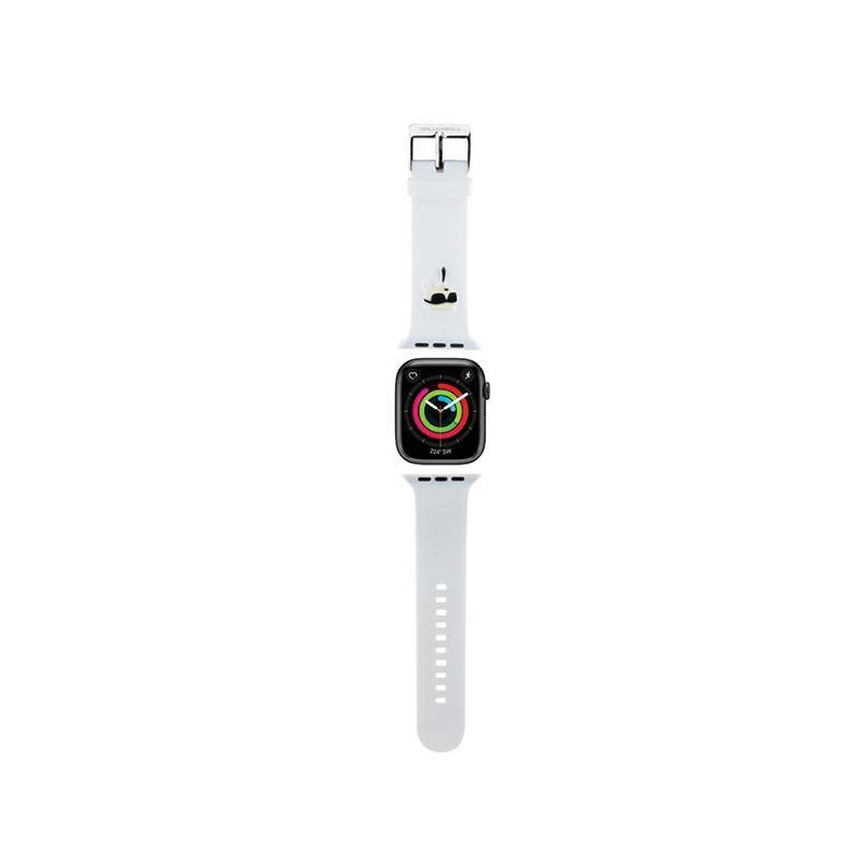 Pasek Karl Lagerfeld 3D Rubber Karl Head na Apple Watch 42/ 44/ 45/ 49mm - biały