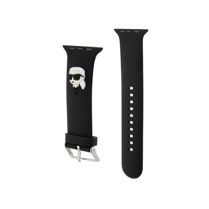 Pasek Karl Lagerfeld 3D Rubber Karl Head na Apple Watch 42/ 44/ 45/ 49mm - czarny