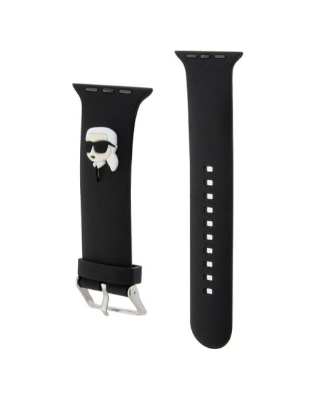 Pasek Karl Lagerfeld 3D Rubber Karl Head na Apple Watch 42/ 44/ 45/ 49mm - czarny Pasek Karl Lagerfeld 3D Rubber Karl Head na Apple Watch 42/ 44/ 45/ 49mm - czarny