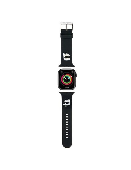 Pasek Karl Lagerfeld 3D Rubber Karl&Choupette Heads na Apple Watch 38/ 40/ 41mm - czarny Pasek Karl Lagerfeld 3D Rubber Karl&Choupette Heads na Apple Watch 38/ 40/ 41mm - czarny