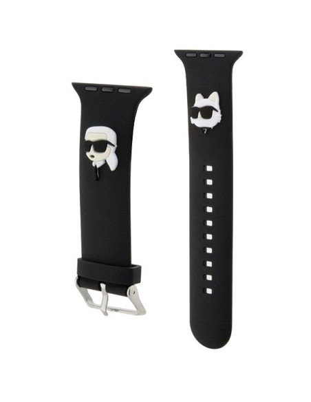 Pasek Karl Lagerfeld 3D Rubber Karl&Choupette Heads na Apple Watch 38/ 40/ 41mm - czarny Pasek Karl Lagerfeld 3D Rubber Karl&Choupette Heads na Apple Watch 38/ 40/ 41mm - czarny