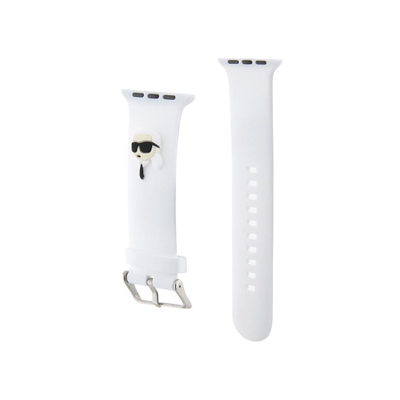 Pasek Karl Lagerfeld 3D Rubber Karl Head na Apple Watch 38/ 40/ 41mm - biały