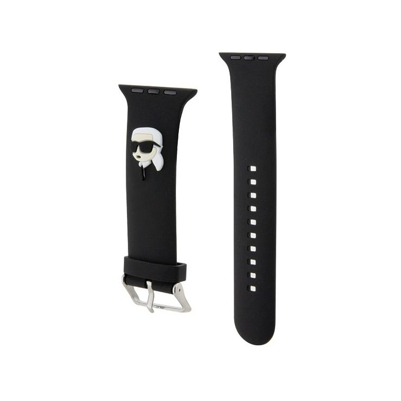 Pasek Karl Lagerfeld 3D Rubber Karl Head na Apple Watch 38/ 40/ 41mm - czarny