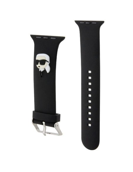 Pasek Karl Lagerfeld 3D Rubber Karl Head na Apple Watch 38/ 40/ 41mm - czarny Pasek Karl Lagerfeld 3D Rubber Karl Head na Apple Watch 38/ 40/ 41mm - czarny