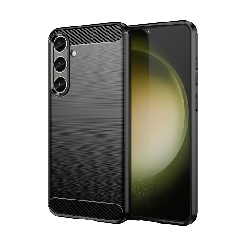 Etui do Carbon Case Samsung Galaxy S24+ elastyczny silikonowy karbonowy pokrowiec - czarny Etui do Carbon Case Samsung Galaxy S24+ elastyczny silikonowy karbonowy pokrowiec - czarny