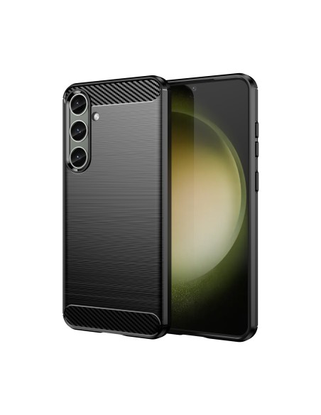 Etui do Carbon Case Samsung Galaxy S24+ elastyczny silikonowy karbonowy pokrowiec - czarny