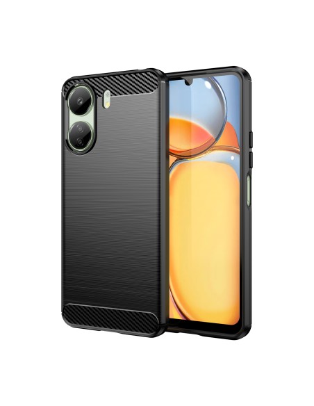 Etui Carbon Case do Xiaomi Redmi 13c elastyczny silikonowy karbonowy pokrowiec - czarny Etui Carbon Case do Xiaomi Redmi 13c elastyczny silikonowy karbonowy pokrowiec - czarny