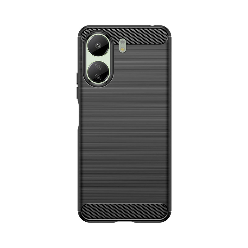 Etui Carbon Case do Xiaomi Redmi 13c elastyczny silikonowy karbonowy pokrowiec - czarny