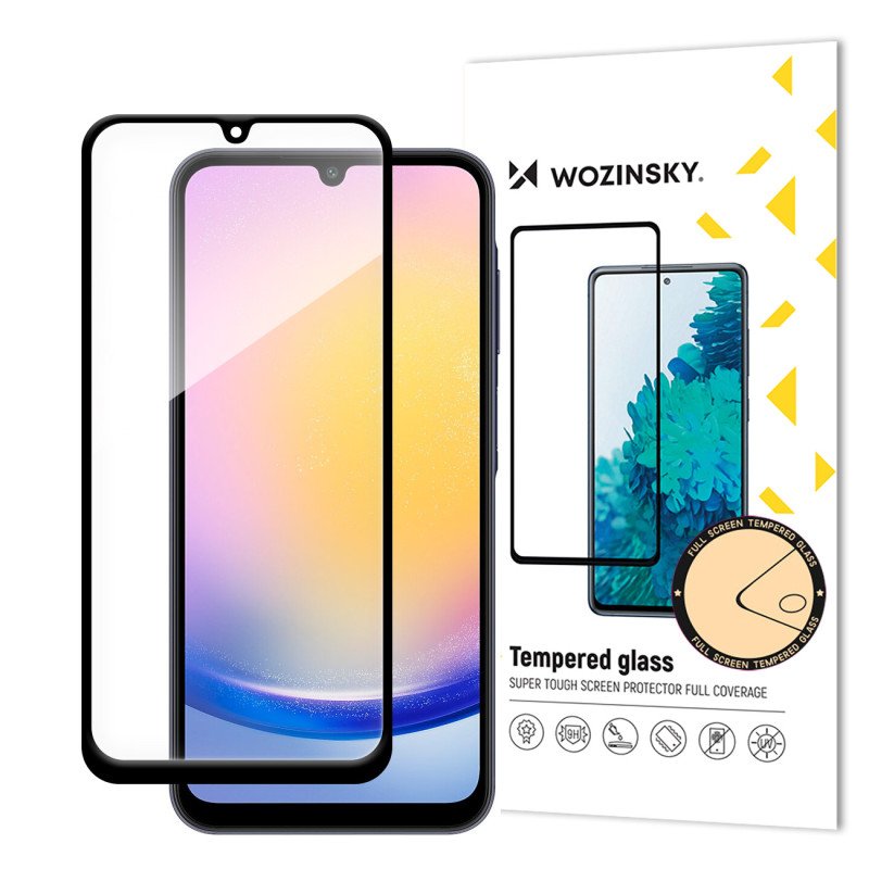 Szkło hartowane Wozinsky Full Glue z czarną ramką do Samsung A25 Szkło hartowane Wozinsky Full Glue z czarną ramką do Samsung A25