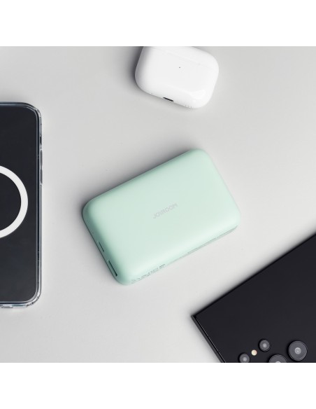 Powerbank Joyroom JR-W020 20W 10000mAh MagSafe + kabel USB-A - USB-C 0.25m - jasnozielony