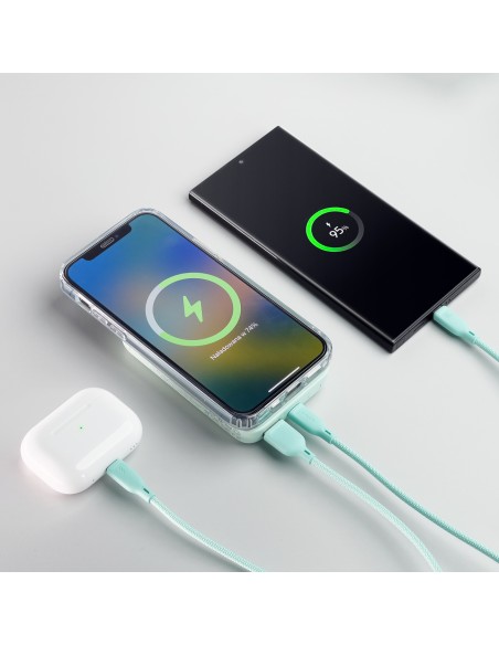 Powerbank Joyroom JR-W020 20W 10000mAh MagSafe + kabel USB-A - USB-C 0.25m - jasnozielony