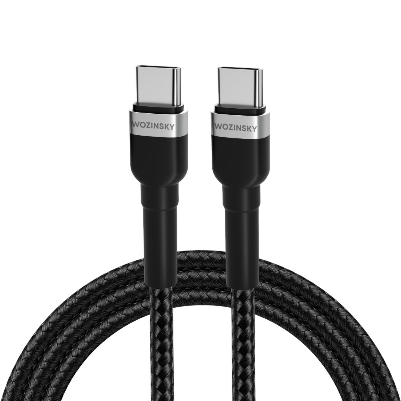 Kabel Wozinsky WNBCC2 USB-C / USB-C PD 65W 2 m - czarny Kabel Wozinsky WNBCC2 USB-C / USB-C PD 65W 2 m - czarny