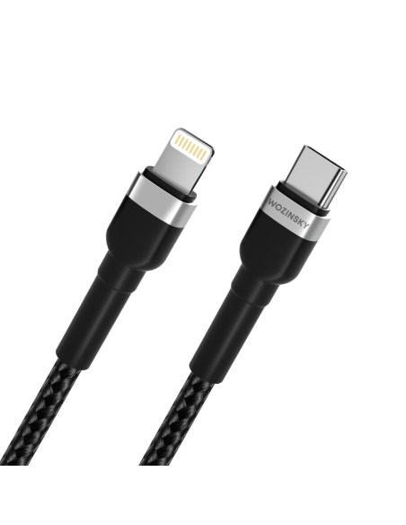 Kabel Wozinsky WNBCL1 Lightning / USB-C PD 30W 1 m - czarny Kabel Wozinsky WNBCL1 Lightning / USB-C PD 30W 1 m - czarny