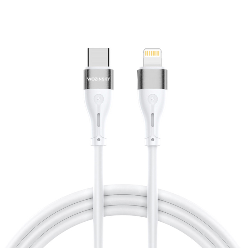 Kabel Wozinsky WSTCL1 Lightning / USB-C PD 27W 1 m - biały Kabel Wozinsky WSTCL1 Lightning / USB-C PD 27W 1 m - biały
