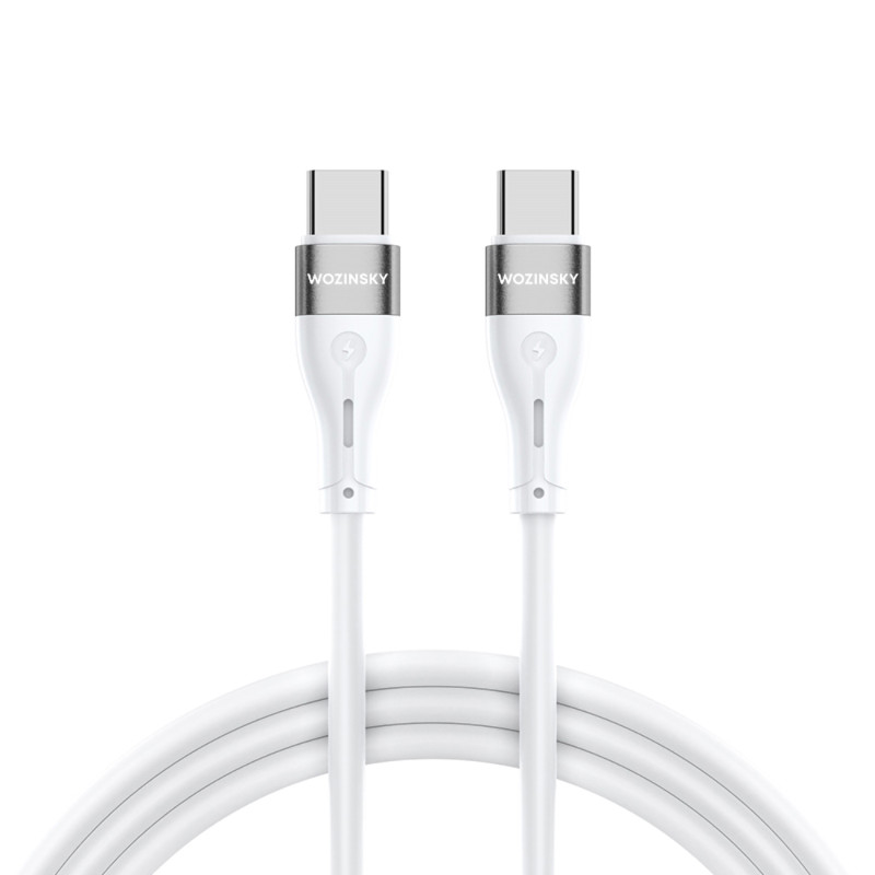 Kabel Wozinsky WSTCC1 USB-C / USB-C PD 65W 1 m - biały Kabel Wozinsky WSTCC1 USB-C / USB-C PD 65W 1 m - biały