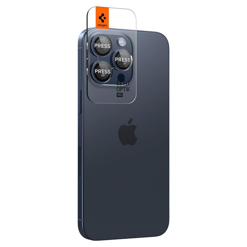 Osłona aparatu Spigen Optik.tR EZ Fit Camera Protector na iPhone 14 Pro / Pro Max / 15 Pro / Pro Max - tytan błękitny 2 ...