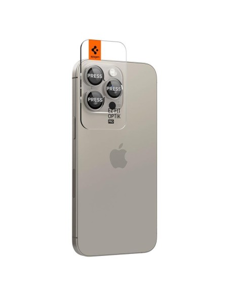 Osłona aparatu Spigen Optik.tR EZ Fit Camera Protector na iPhone 14 Pro / Pro Max / 15 Pro / Pro Max - tytan naturalny 2... Osłona aparatu Spigen Optik.tR EZ Fit Camera Protector na iPhone 14 Pro / Pro Max / 15 Pro / Pro Max - tytan naturalny 2...