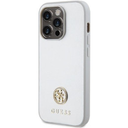 Etui Guess Strass Metal Logo na iPhone 15 Pro - srebrne