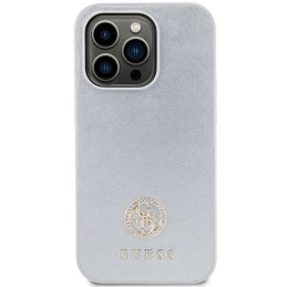 Etui Guess Strass Metal Logo na iPhone 15 Pro - srebrne