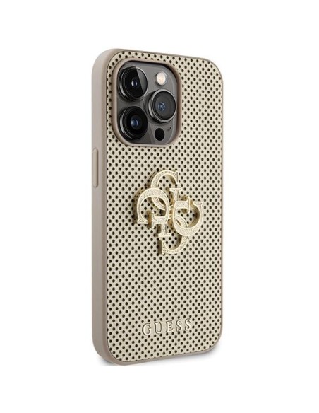 Etui Guess Perforated 4G Glitter na iPhone 15 Pro - złote Etui Guess Perforated 4G Glitter na iPhone 15 Pro - złote