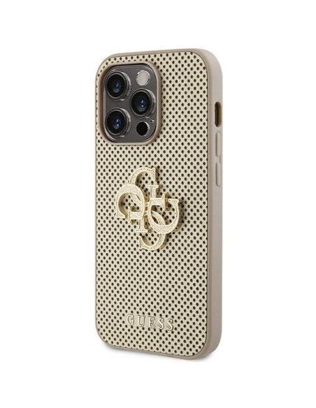 Etui Guess Perforated 4G Glitter na iPhone 15 Pro Max - złote Etui Guess Perforated 4G Glitter na iPhone 15 Pro Max - złote