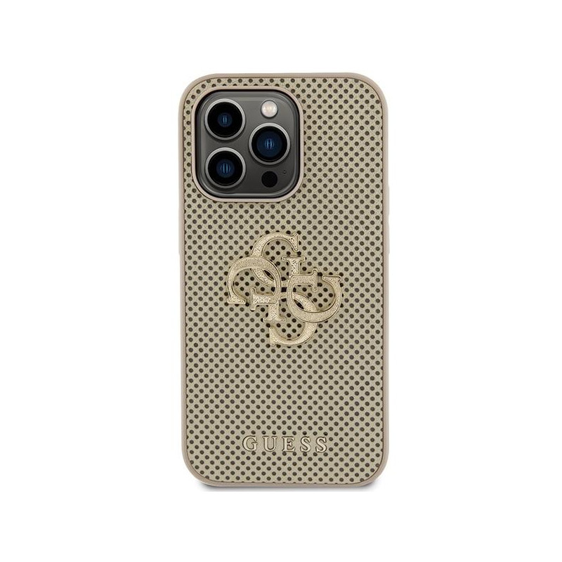 Etui Guess Perforated 4G Glitter na iPhone 15 Pro Max - złote