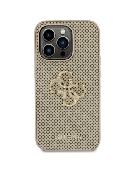 Etui Guess Perforated 4G Glitter na iPhone 15 Pro Max - złote Etui Guess Perforated 4G Glitter na iPhone 15 Pro Max - złote