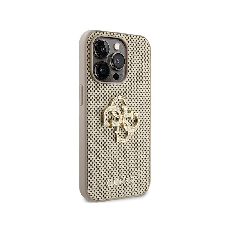 Etui Guess Perforated 4G Glitter na iPhone 15 Pro Max - złote