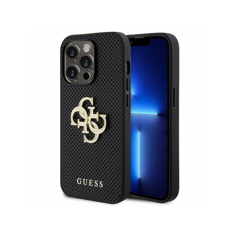 Etui Guess Perforated 4G Glitter na iPhone 15 Pro Max - czarne Etui Guess Perforated 4G Glitter na iPhone 15 Pro Max - czarne
