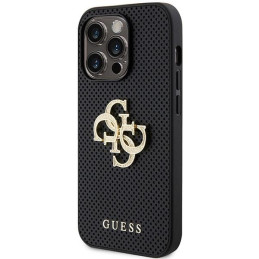 Etui Guess Perforated 4G Glitter na iPhone 15 Pro Max - czarne