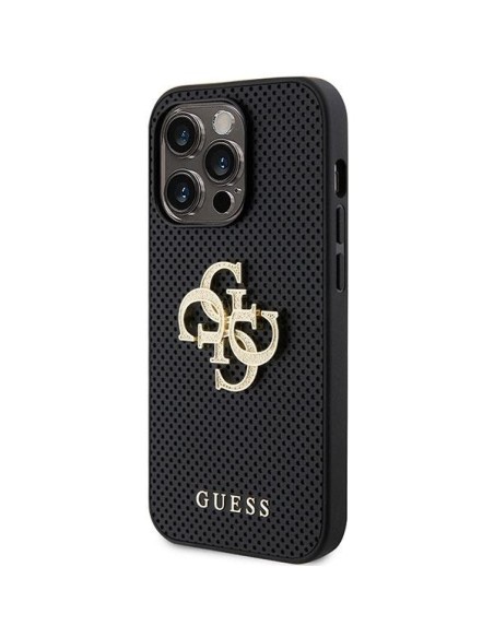 Etui Guess Perforated 4G Glitter na iPhone 15 Pro Max - czarne