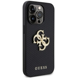 Etui Guess Perforated 4G Glitter na iPhone 15 Pro Max - czarne