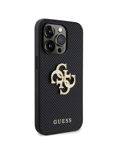 Etui Guess Perforated 4G Glitter na iPhone 15 Pro Max - czarne