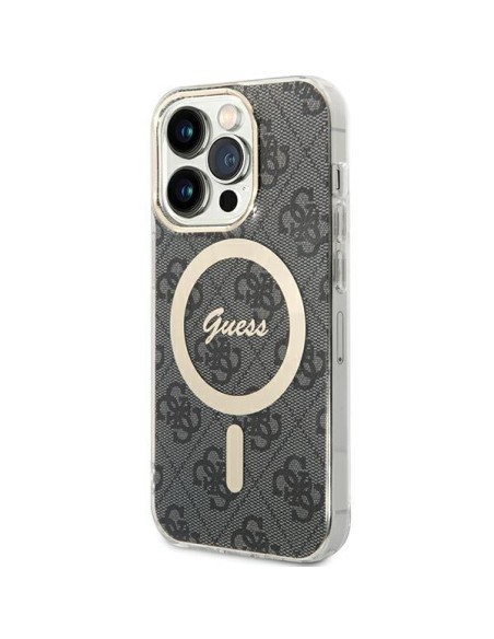 Etui Guess IML 4G MagSafe na iPhone 15 Pro - czarne