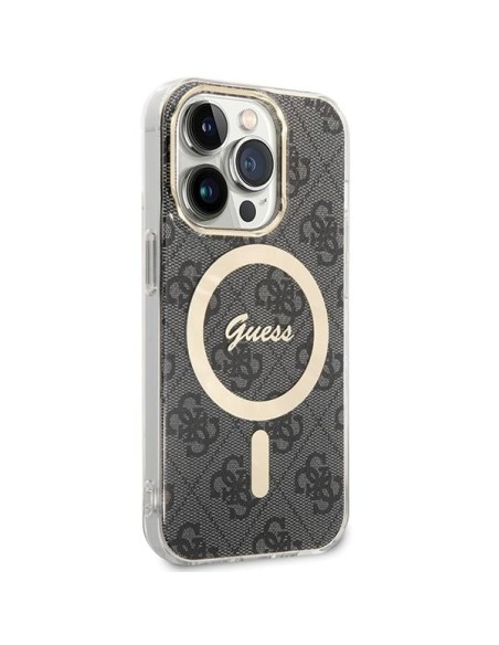 Etui Guess IML 4G MagSafe na iPhone 15 Pro - czarne