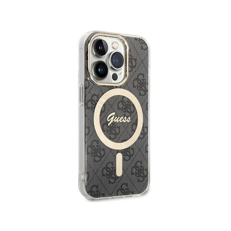Etui Guess IML 4G MagSafe na iPhone 15 Pro Max - czarne