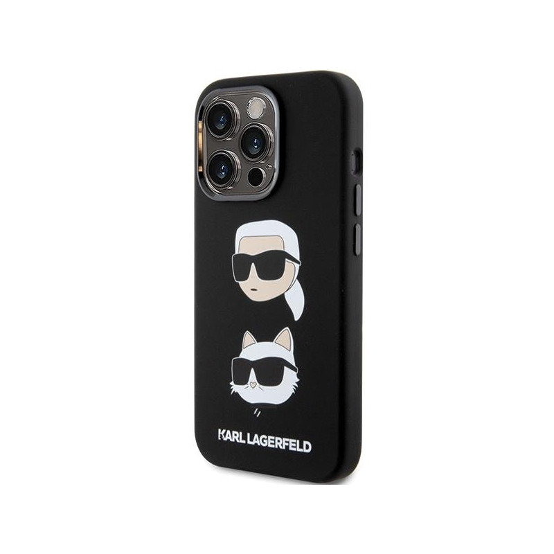 Etui Karl Lagerfeld Silicone Karl&Choupette Head na iPhone 15 Pro - czarne