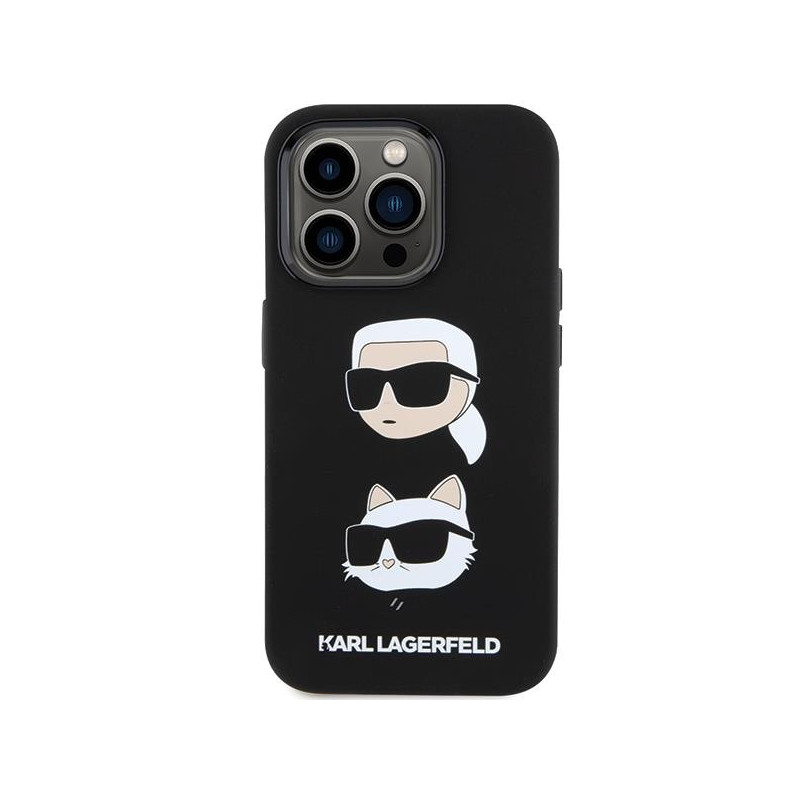 Etui Karl Lagerfeld Silicone Karl&Choupette Head na iPhone 15 Pro - czarne