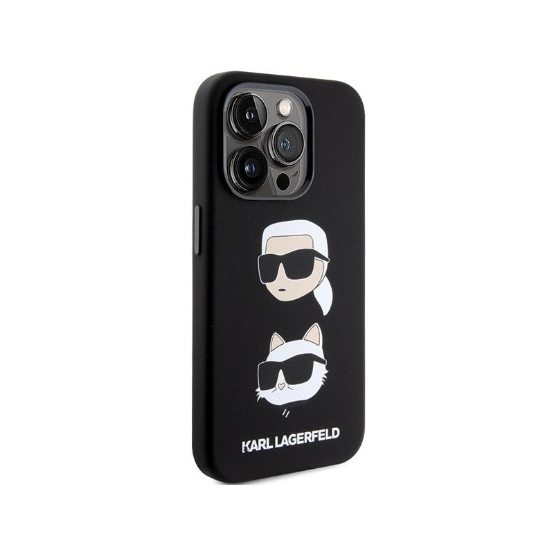 Etui Karl Lagerfeld Silicone Karl&Choupette Head na iPhone 15 Pro - czarne