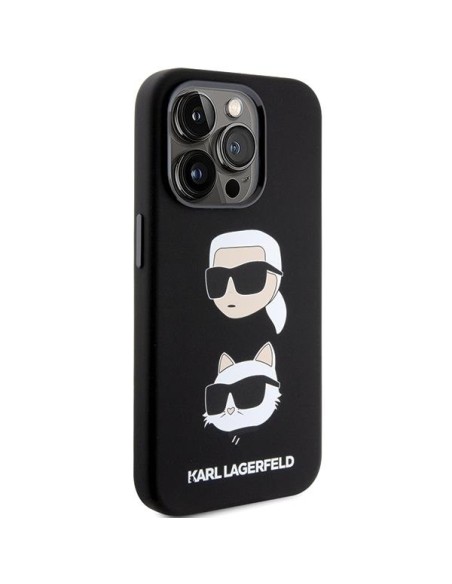 Etui Karl Lagerfeld Silicone Karl&Choupette Head na iPhone 15 Pro - czarne Etui Karl Lagerfeld Silicone Karl&Choupette Head na iPhone 15 Pro - czarne