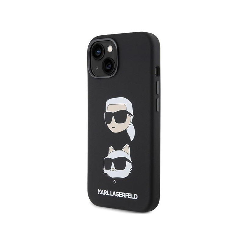 Etui Karl Lagerfeld Silicone Karl&Choupette Head na iPhone 15 - czarne