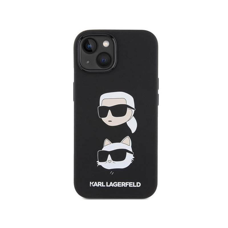Etui Karl Lagerfeld Silicone Karl&Choupette Head na iPhone 15 - czarne