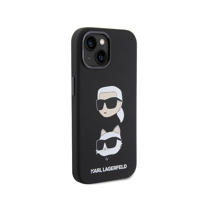 Etui Karl Lagerfeld Silicone Karl&Choupette Head na iPhone 15 - czarne