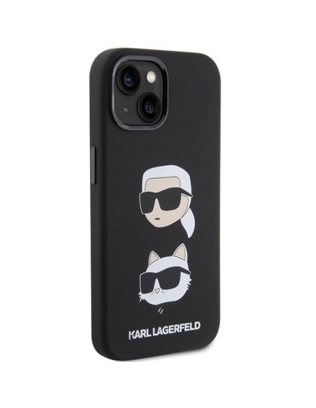 Etui Karl Lagerfeld Silicone Karl&Choupette Head na iPhone 15 - czarne Etui Karl Lagerfeld Silicone Karl&Choupette Head na iPhone 15 - czarne