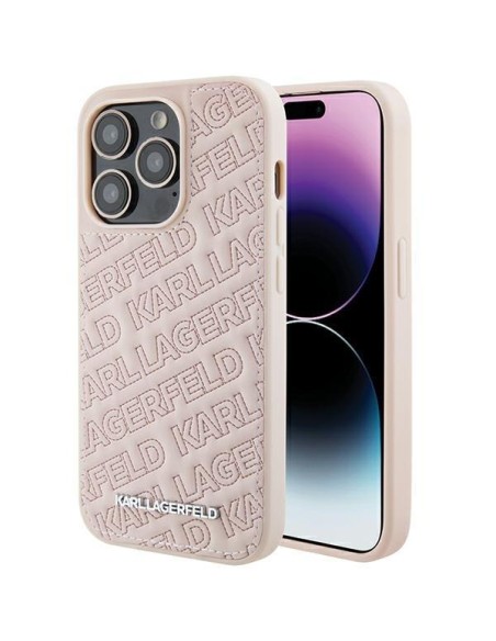 Etui Karl Lagerfeld Quilted K Pattern na iPhone 15 Pro Max - różowe