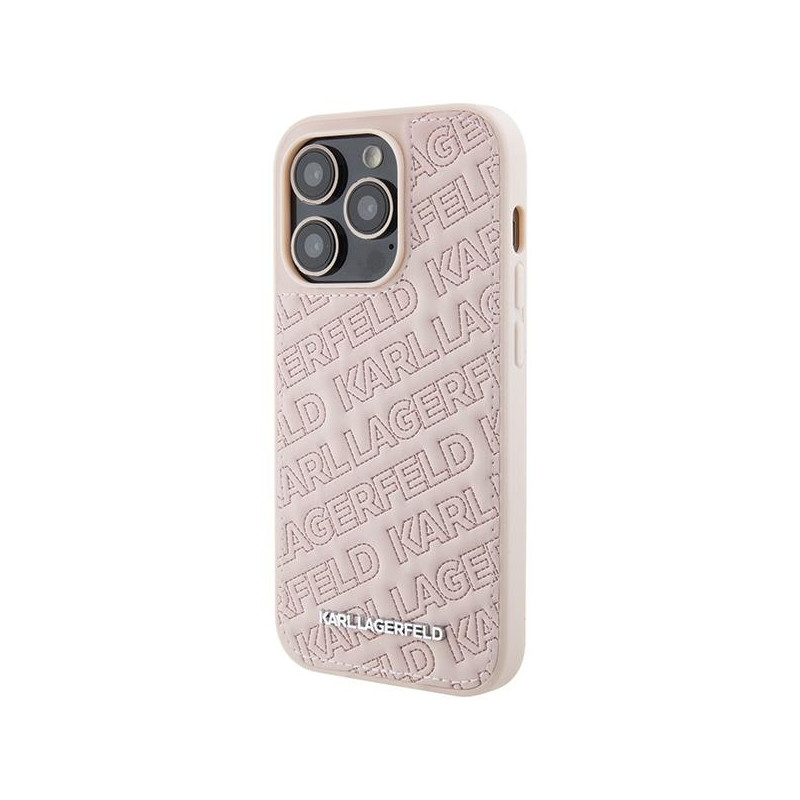Etui Karl Lagerfeld Quilted K Pattern na iPhone 15 Pro Max - różowe