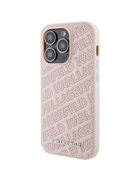 Etui Karl Lagerfeld Quilted K Pattern na iPhone 15 Pro Max - różowe